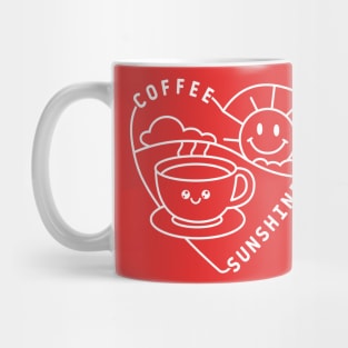 Coffee and Sunshine Cute Kawaii white design Mug